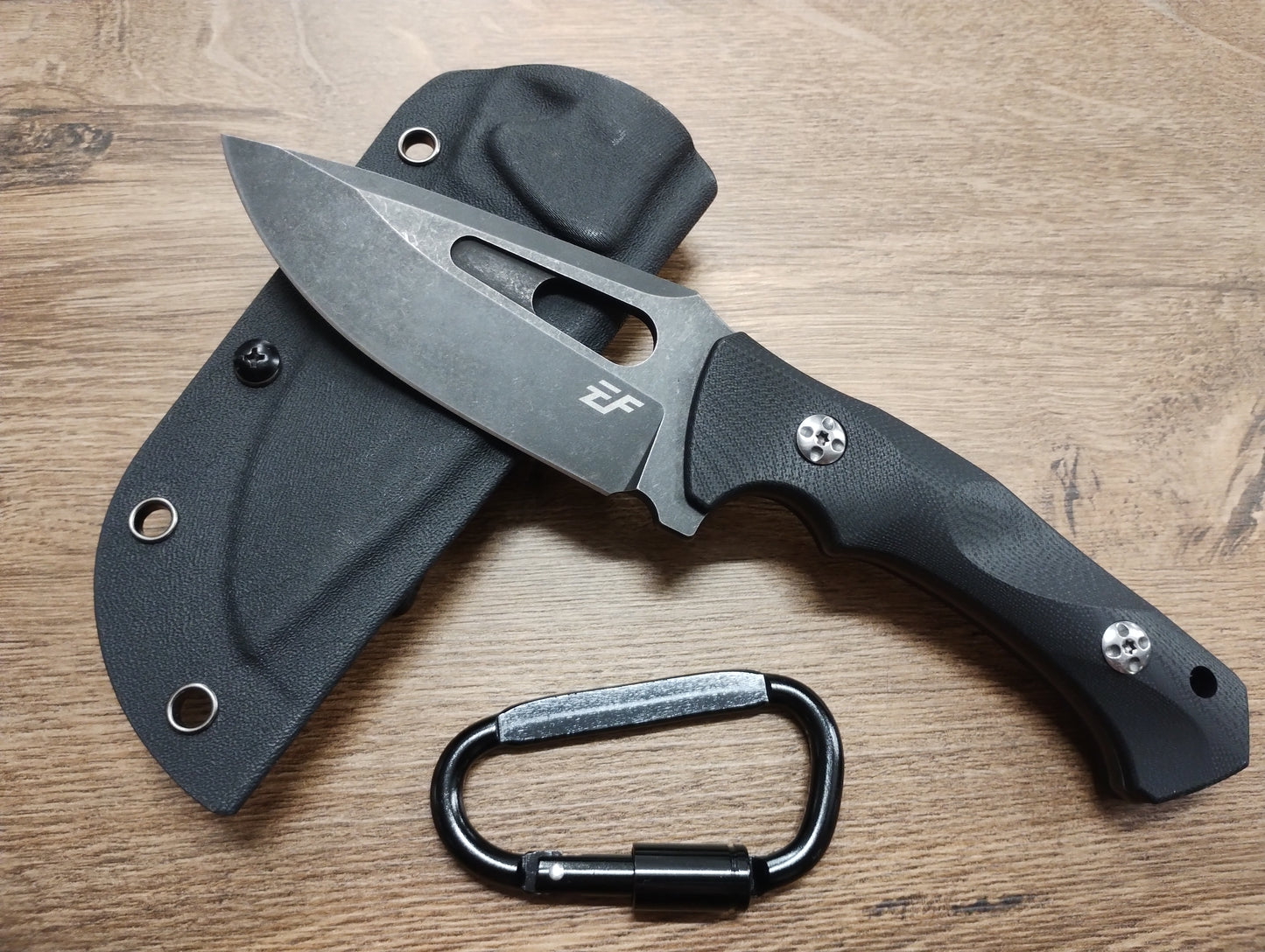 Nóż z ostrzem stałym EDC stal D2 59-60HRC G10 taktyczny survivalowy 23 cm