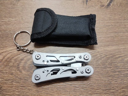 Multitool kieszonkowy 12w1 – kompaktowe szczypce wielofunkcyjne + pokrowiec