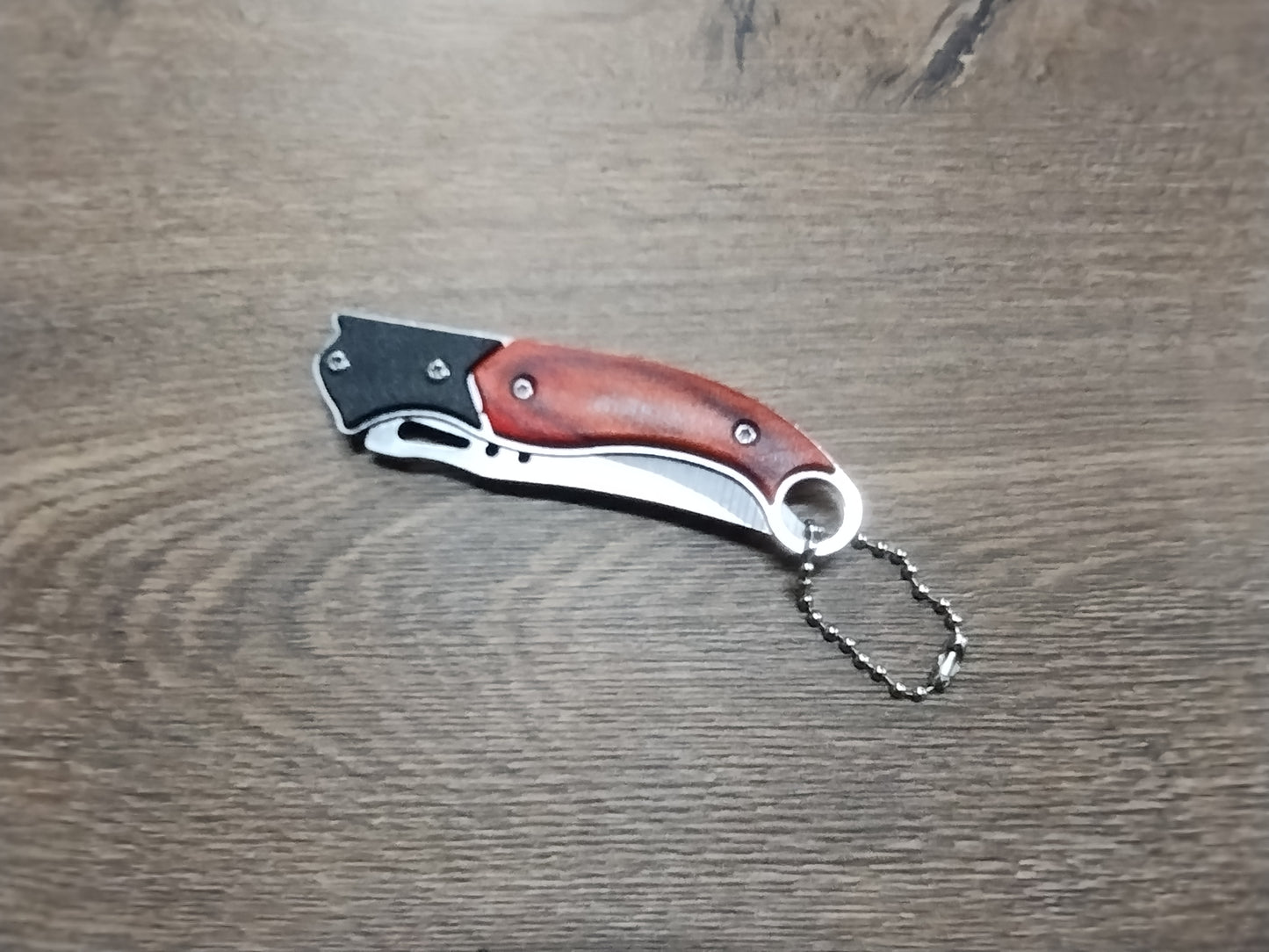 Składany nóż EDC z drewnianą okładziną – 15,5 cm