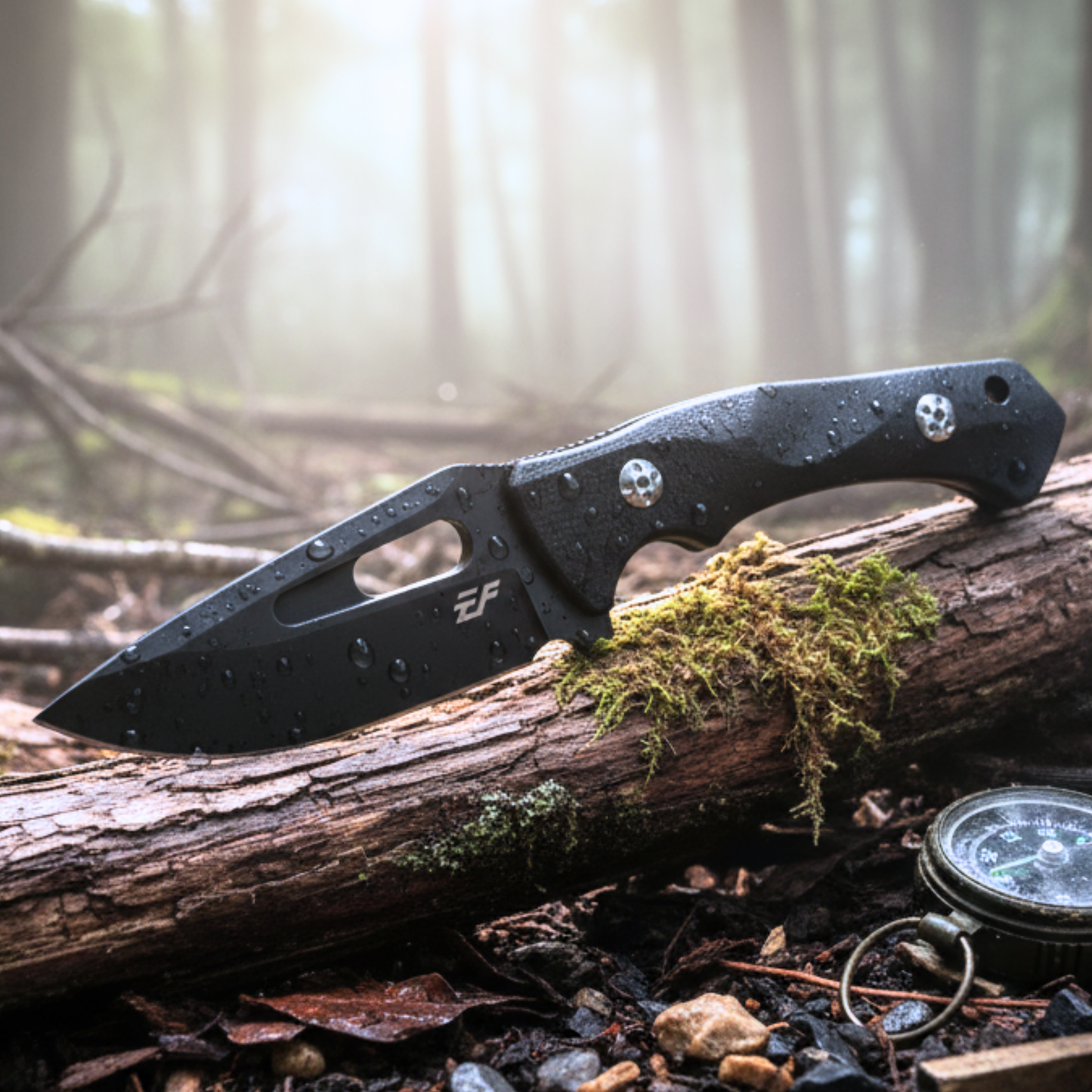 Nóż z ostrzem stałym EDC stal D2 59-60HRC G10 taktyczny survivalowy 23 cm