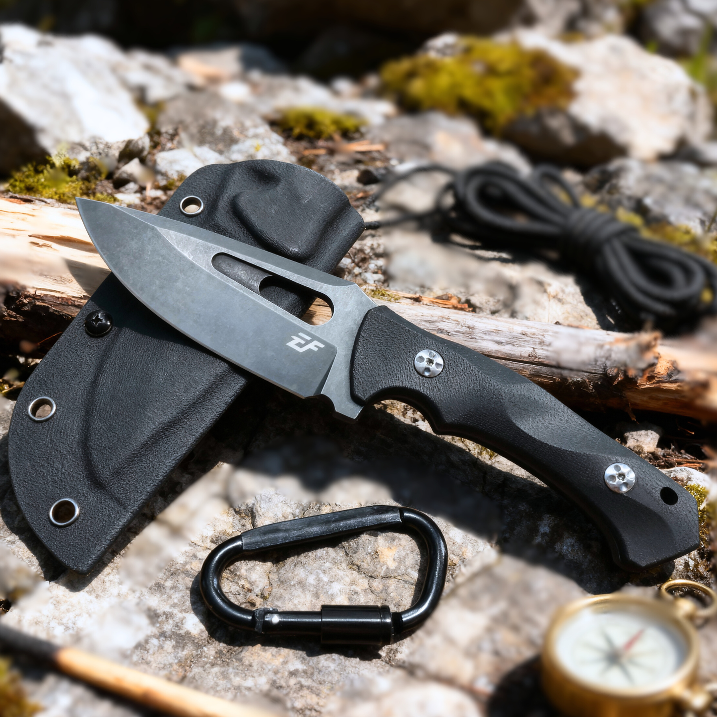 Nóż z ostrzem stałym EDC stal D2 59-60HRC G10 taktyczny survivalowy 23 cm