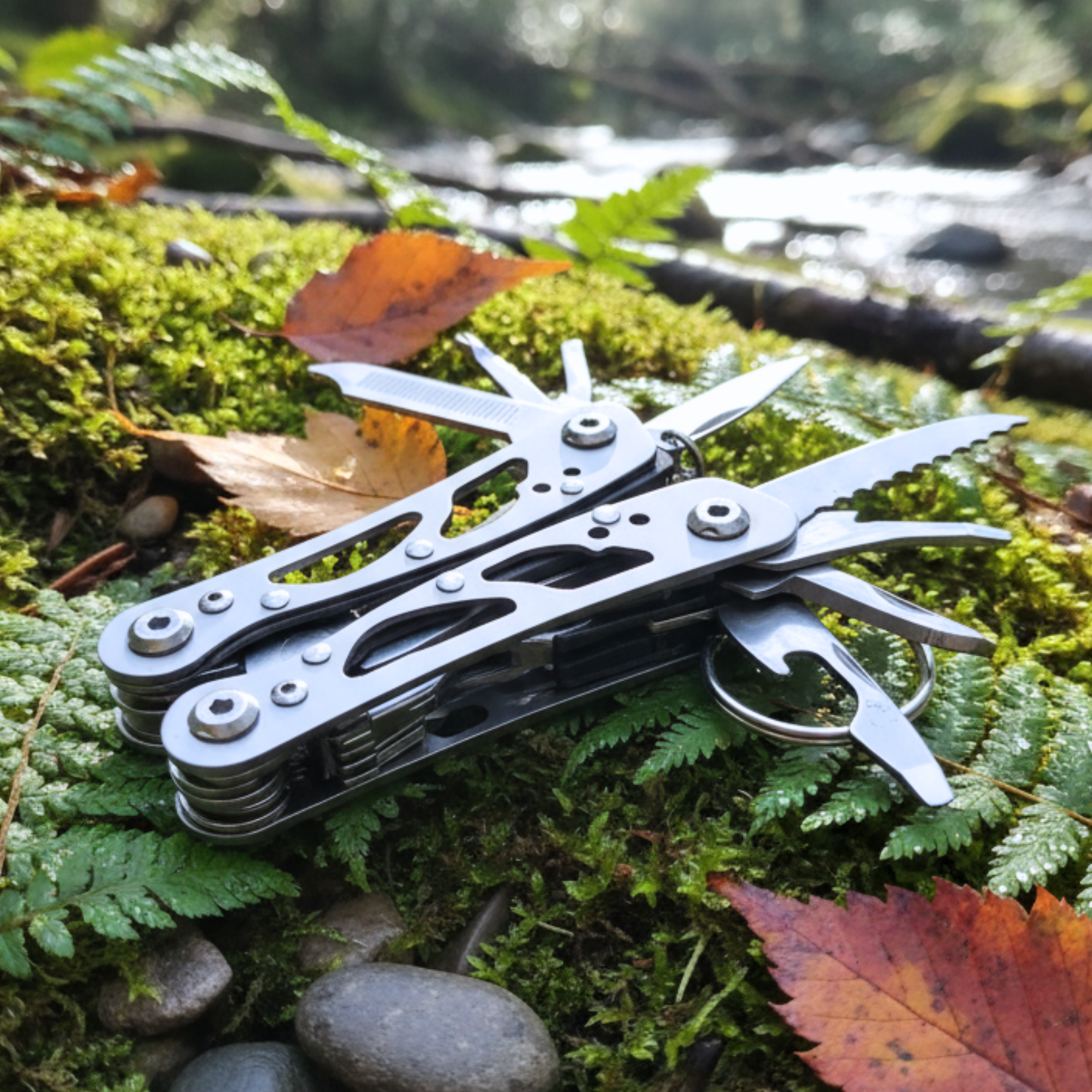 Multitool kieszonkowy 12w1 – kompaktowe szczypce wielofunkcyjne + pokrowiec